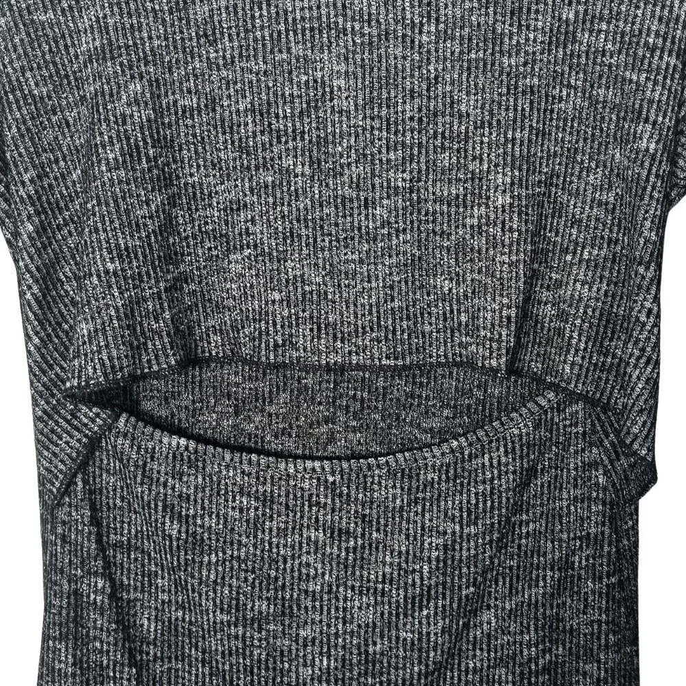 rag & bone Jean Womens V-Neck T-Shirt Black Gray Ribbing Cutout Back Size XS - Picture 7 of 10